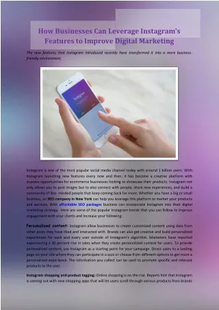 how businesses can leverage instagram s features