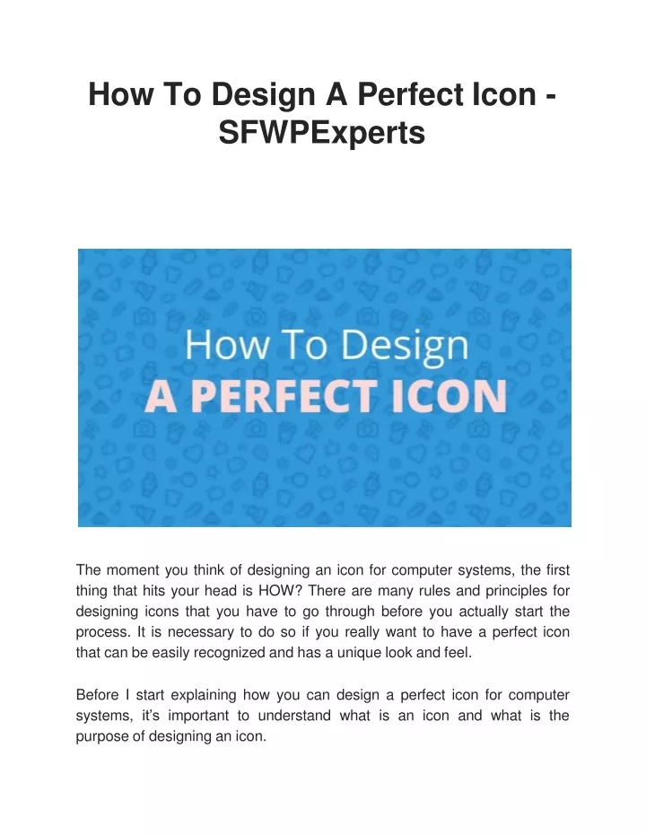 how to design a perfect icon sfwpexperts
