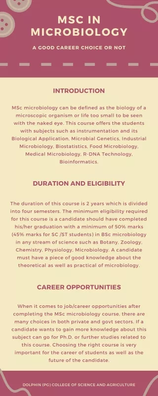 MSc in Microbiology - A good career choice or not