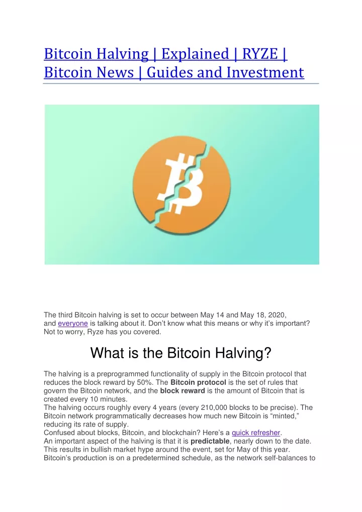 bitcoin halving explained ryze bitcoin news
