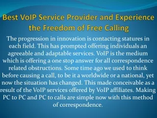 best voip service provider and experience the freedom of free calling