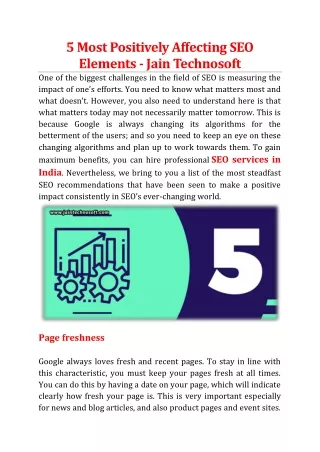 5 most positively affecting seo elements jain