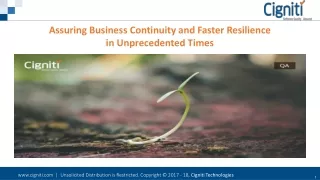 assuring business continuity and faster