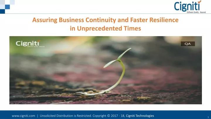 assuring business continuity and faster