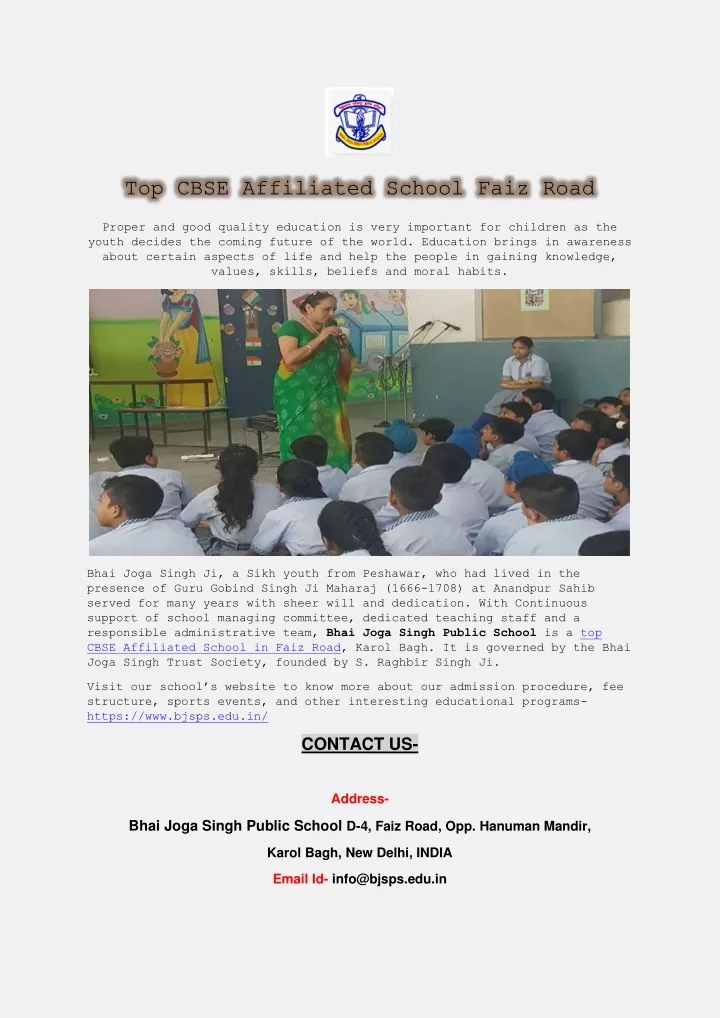 top cbse affiliated school faiz road