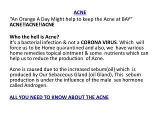 acne an orange a day might help to keep the acne