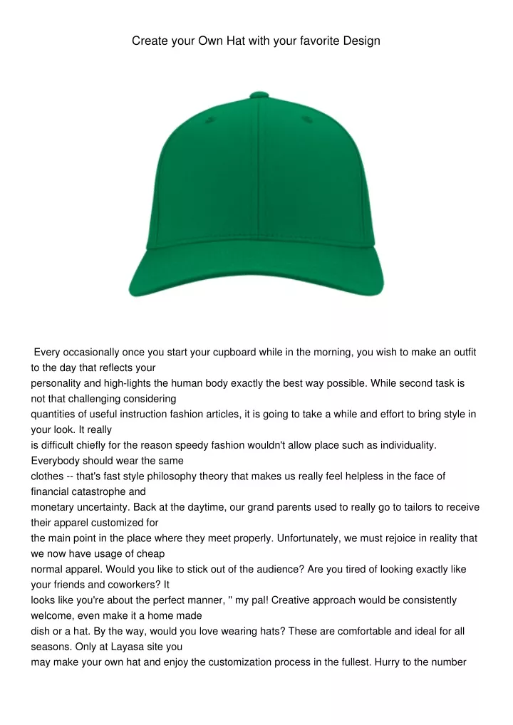 create your own hat with your favorite design