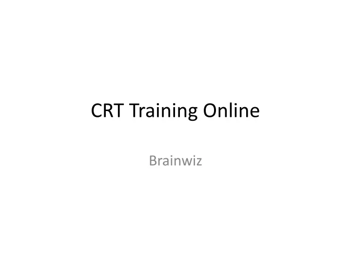 crt training online