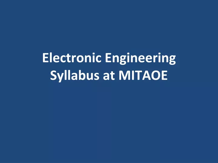 electronic engineering syllabus at mitaoe