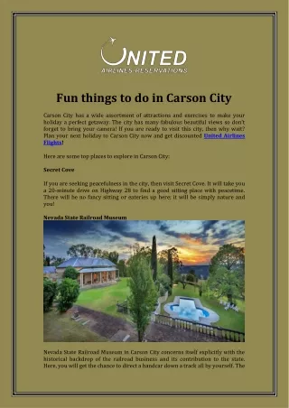 fun things to do in carson city