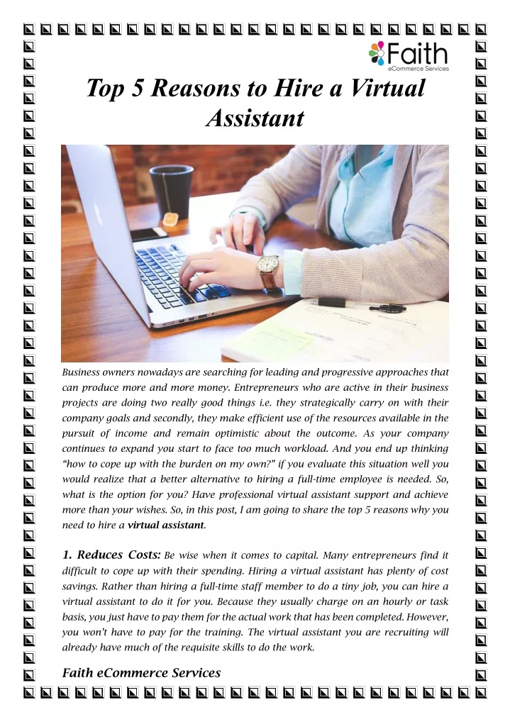 top 5 reasons to hire a virtual assistant