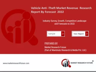 Vehicle Anti -Theft Market Revenue Research Report - Global Forecast till 2022