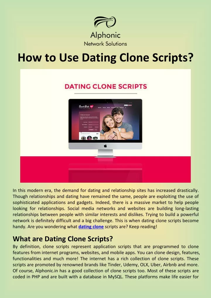 how to use dating clone scripts