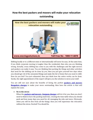 how the best packers and movers will make your