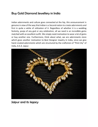 Buy Gold Diamond Jewellery in India
