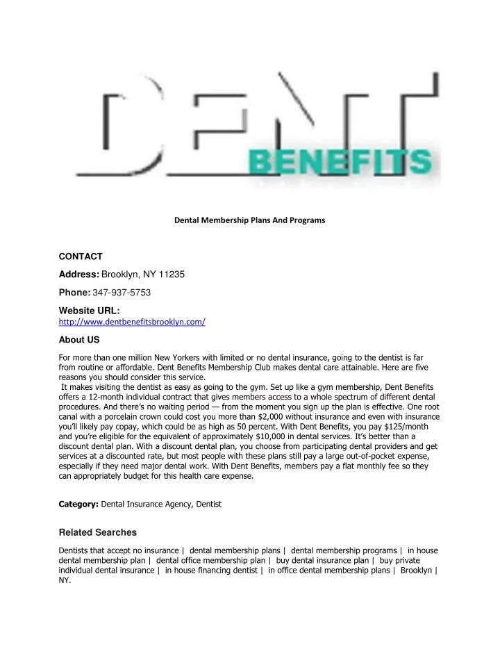 dental membership plans and programs