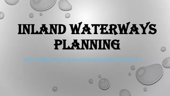 inland waterways planning
