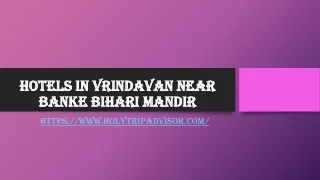 hotels in vrindavan near banke bihari mandir
