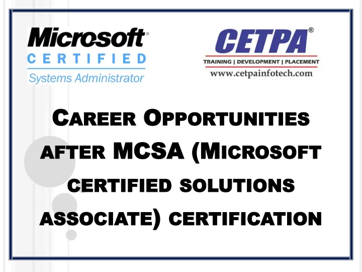career opportunities after mcsa microsoft certified solutions associate certification