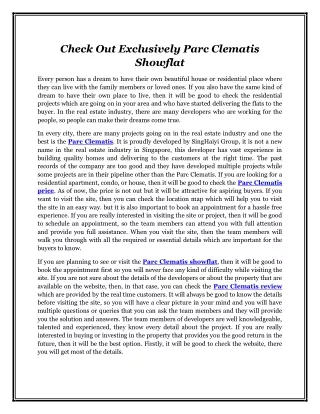 check out exclusively parc clematis showflat