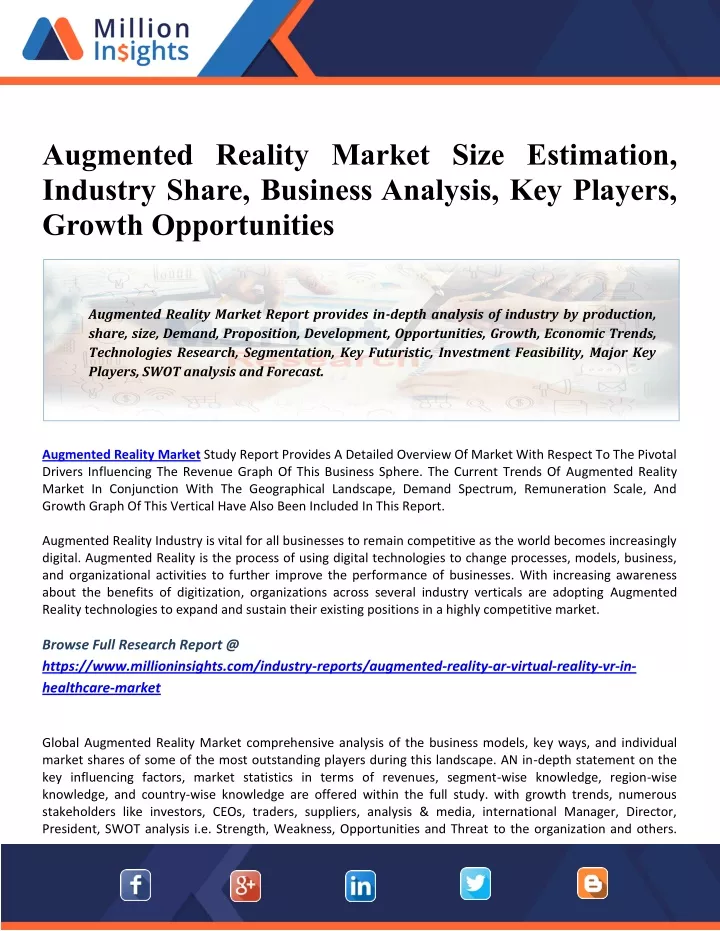 augmented reality market size estimation industry