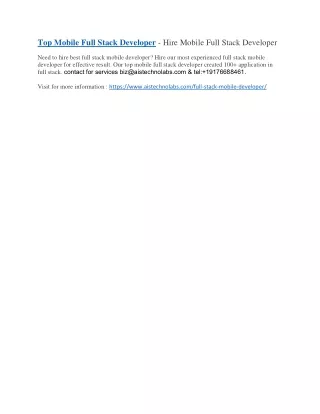 top mobile full stack developer hire mobile full
