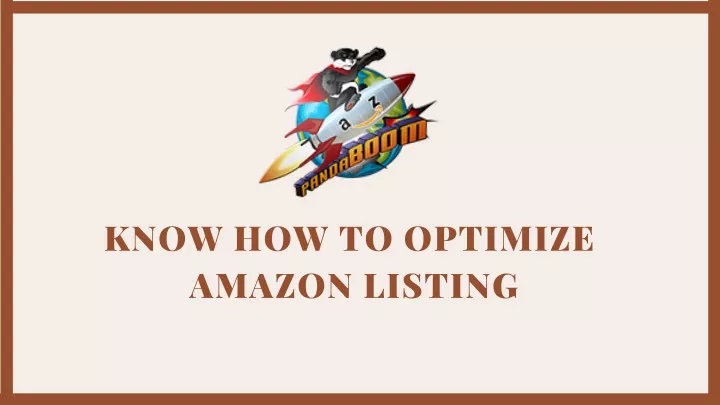 know how to optimize amazon listing