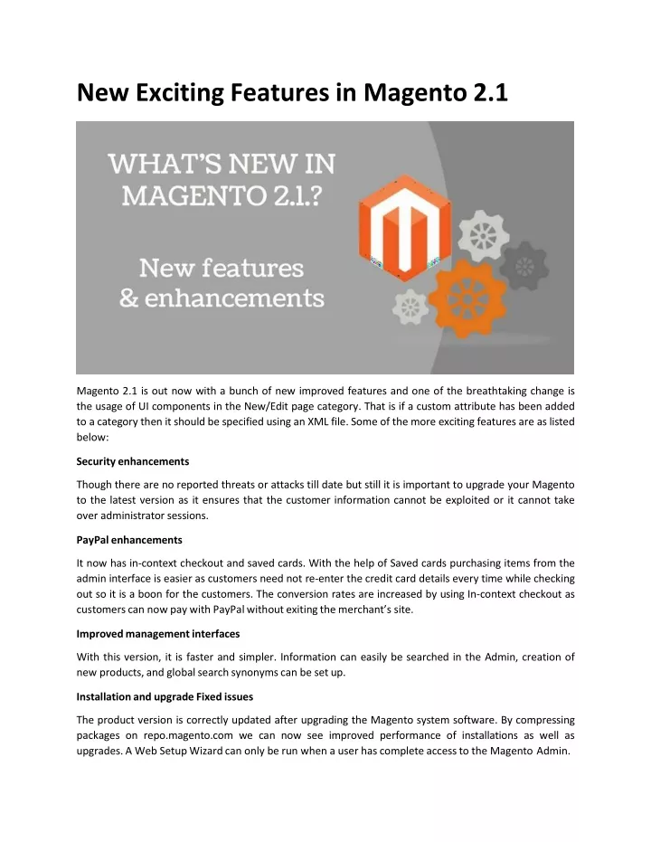 new exciting features in magento 2 1