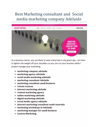 best marketing consultant and social media