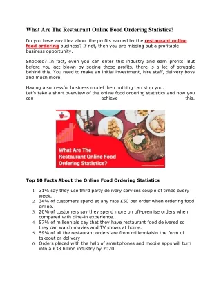 what are the restaurant online food ordering