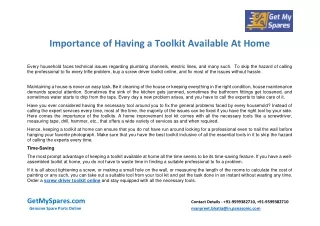 importance of having a toolkit available at home