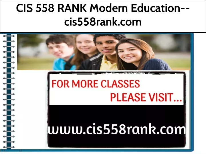 cis 558 rank modern education cis558rank com