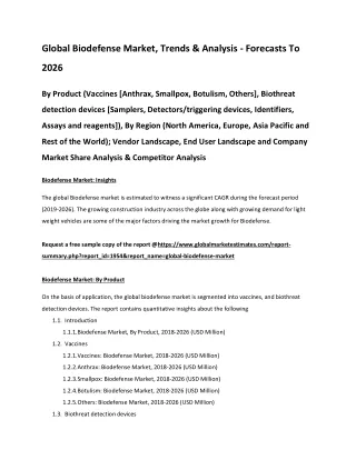 global biodefense market trends analysis