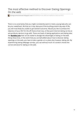 the most effective method to discover dating