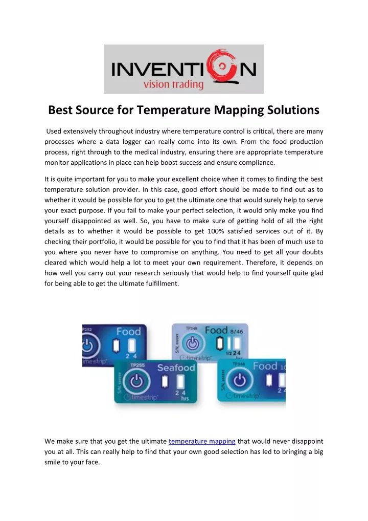 best source for temperature mapping solutions