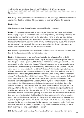 sid roth interview session with hank kunneman