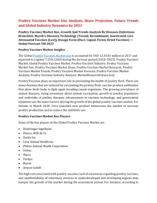 poultry vaccines market size analysis share