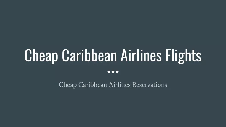 cheap caribbean airlines flights