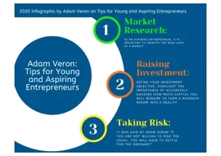2020 Info-graphic by Adam Veron On Tips For Young And Aspiring Entrepreneur