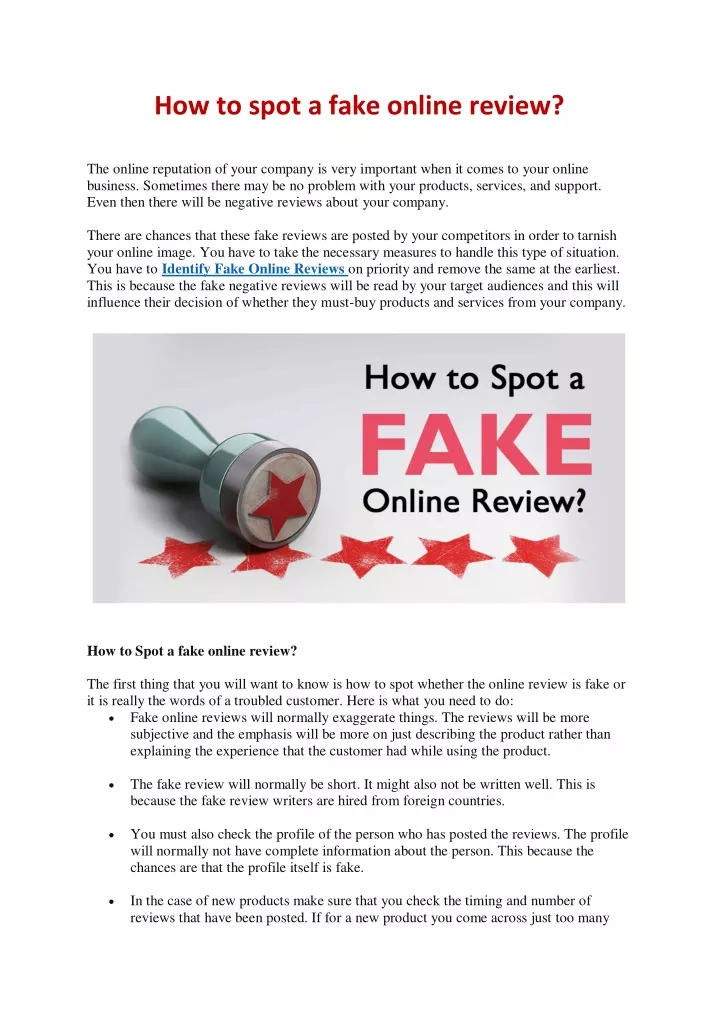 how to spot a fake online review