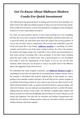 get to know about midtown modern