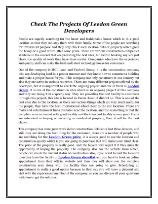check the projects of leedon green developers