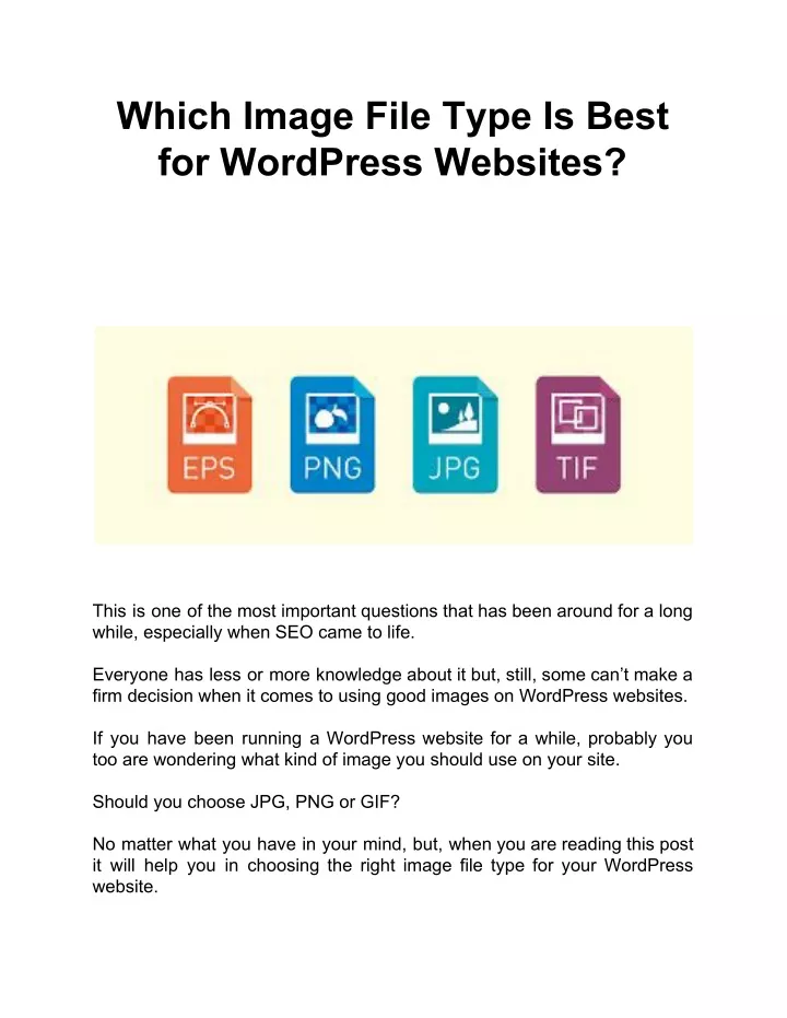 which image file type is best for wordpress