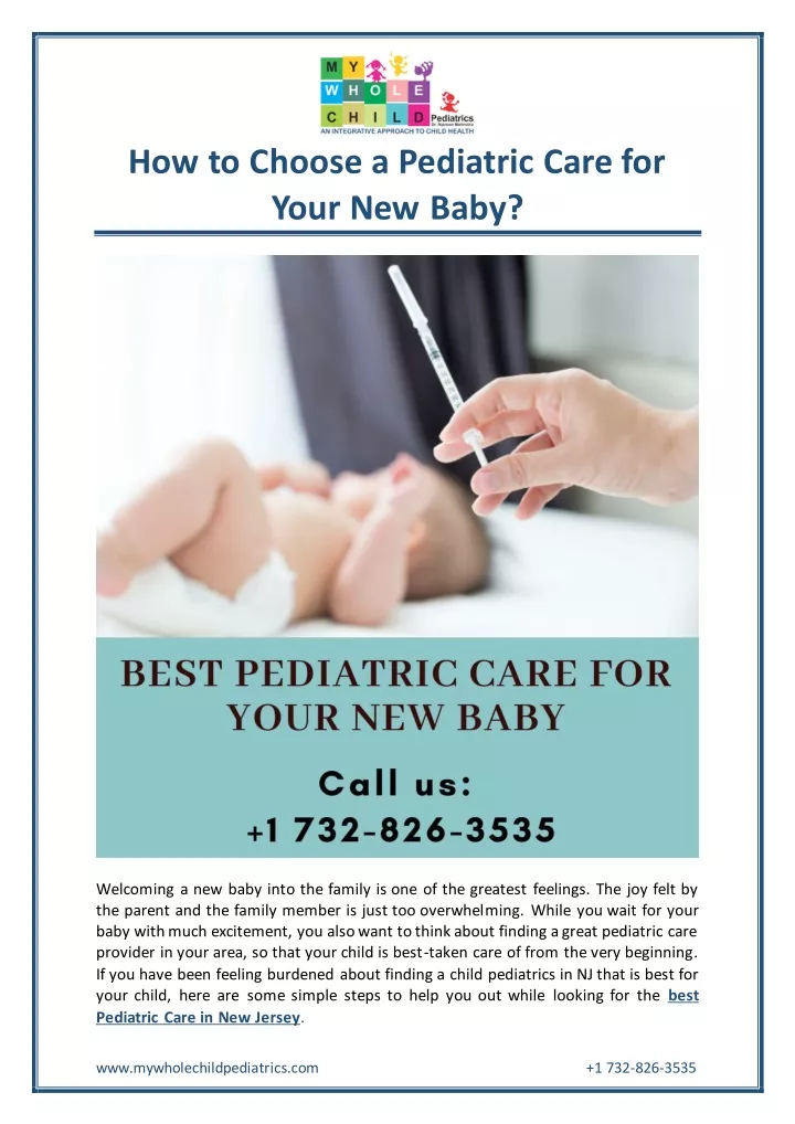 how to choose a pediatric care for your new baby