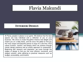 Flavia Makundi - Interior Design and Consulting