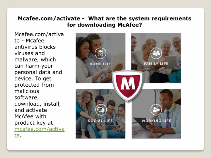mcafee com activate what are the system