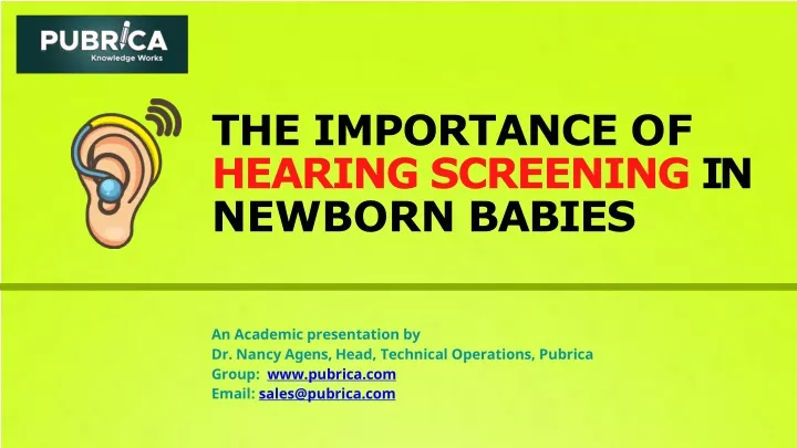 the importance of hearing screening in newborn babies