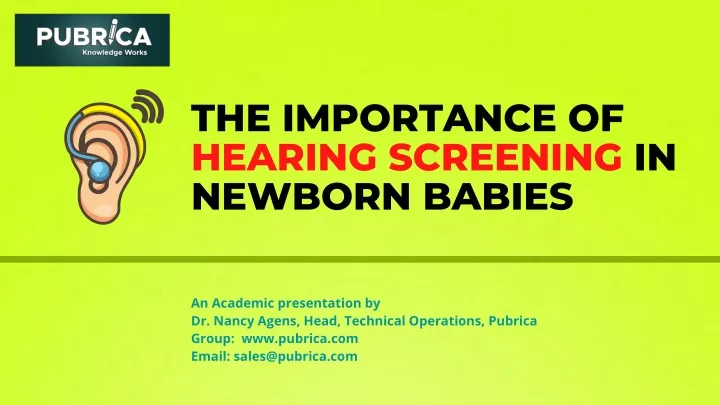 the importance of hearing screening in newborn