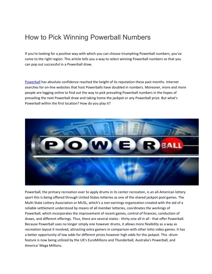 how to pick winning powerball numbers