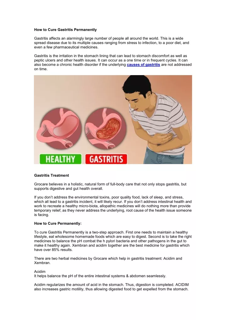 how to cure gastritis permanently